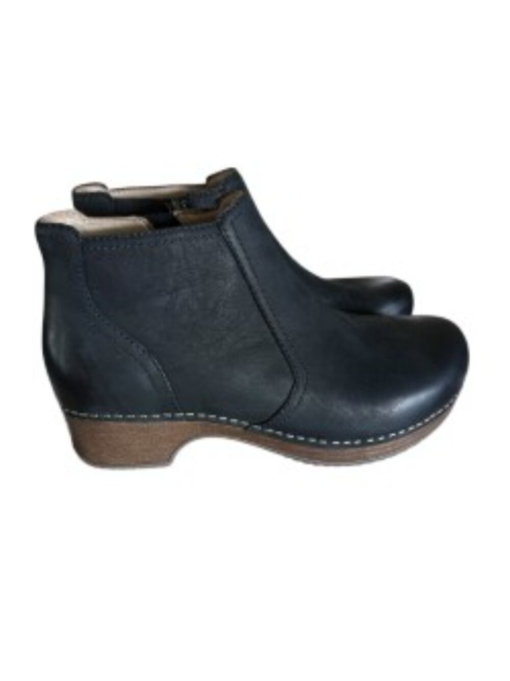 Dansko Barbara Black Burnished Nubuck Leather Ankle Boots 38